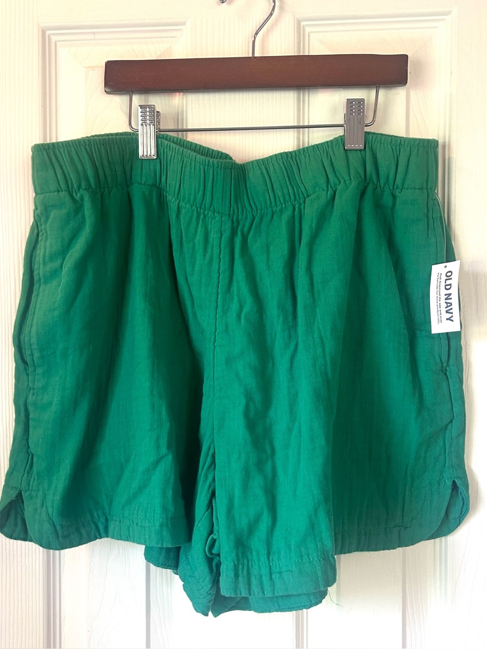 Old Navy Linen Blend Pull-On Shorts Green NWT Large